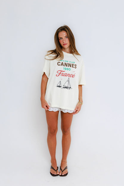 Sailing Club Cannes - Oversized Boyfriend Tee
