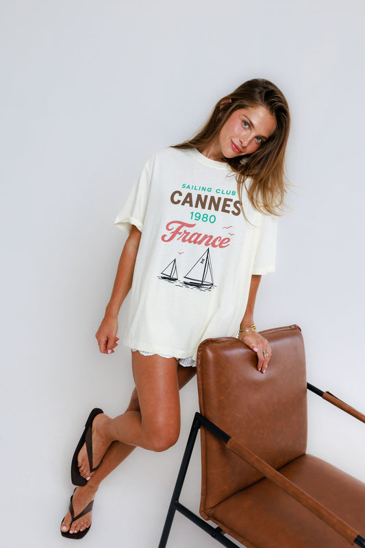 Sailing Club Cannes - Oversized Boyfriend Tee